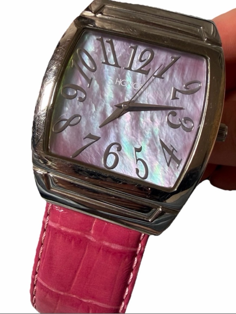 Honora Pink Mother of Pearl Stainless Steel Leather Quartz Analog Women’s Watch